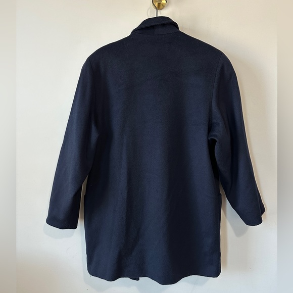 Vintage Gold Button Double Breasted Navy Cocoon Peacoat Size Large - Picture 11 of 11